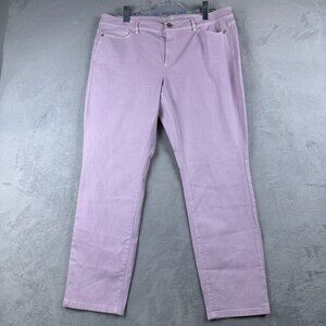 J. Jill Straight Leg Jeans Womens Size 16 Authentic Fit Slim Ankle Mid Rise Pink